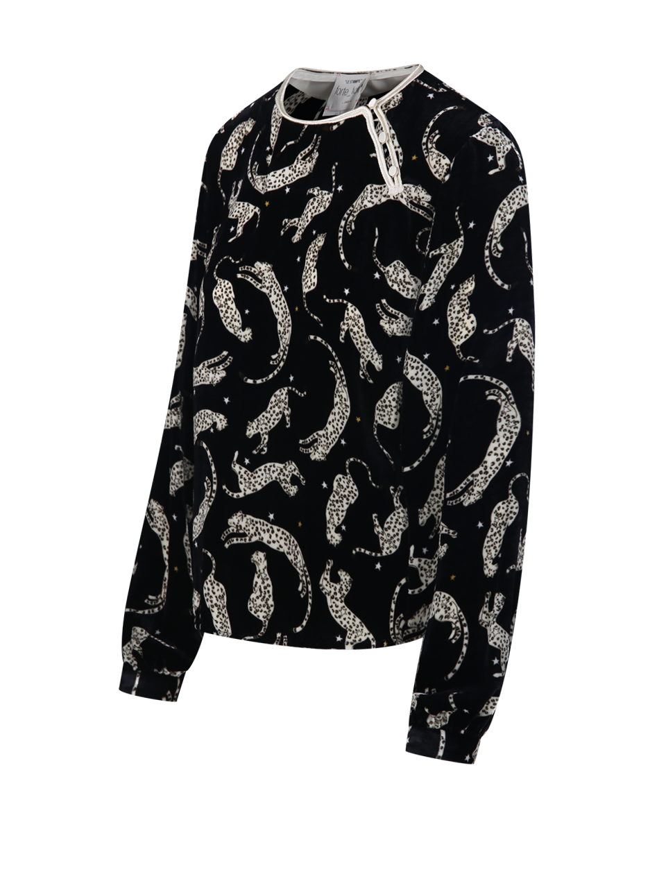 WOMAN FORTE FORTE BLACK VISCOSE ROYAL LEOPARD TANG TOP