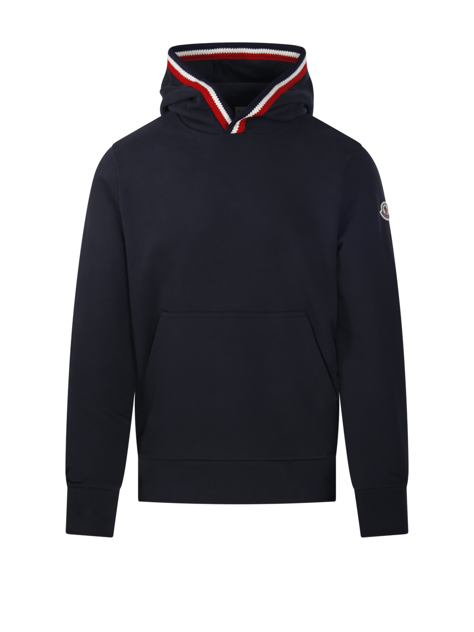 MEN MONCLER BLUE COTTON HOODIE SWEATER
