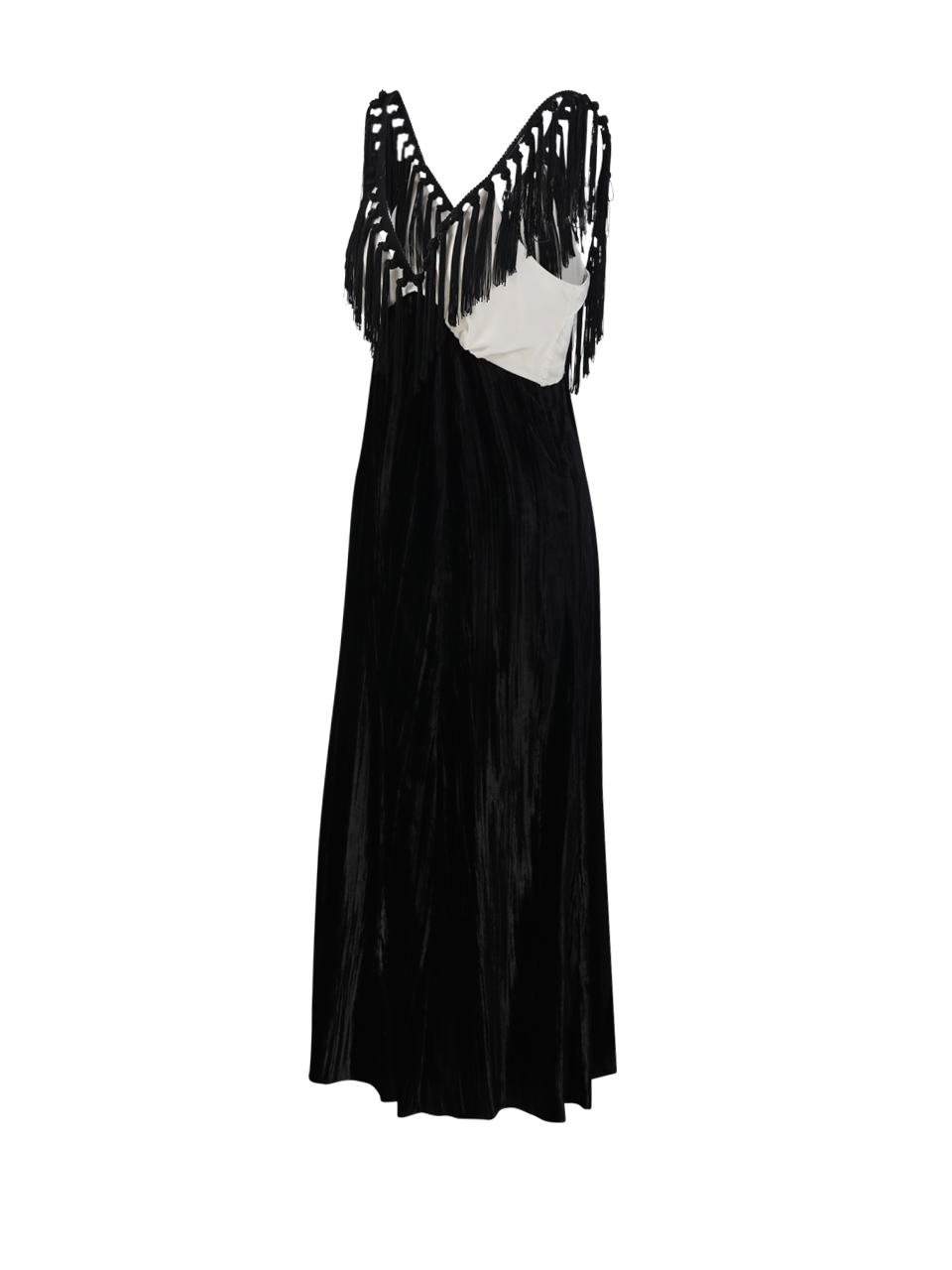 WOMAN FORTE FORTE BLACK VISCOSE FRINGED DRESS