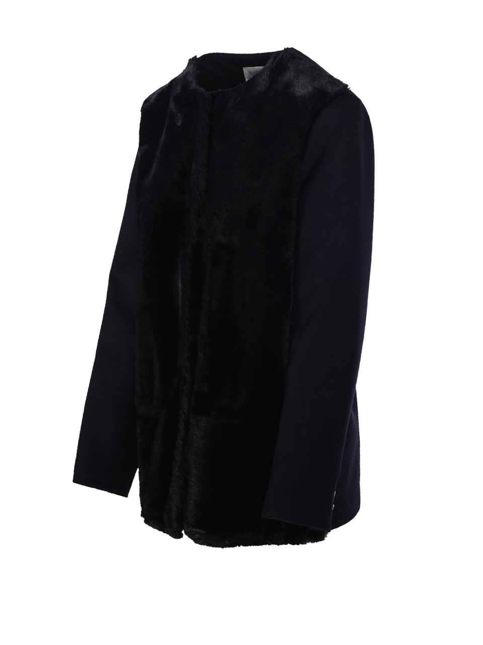 WOMAN FORTE FORTE BLACK WOOL CREW NECK JACKET