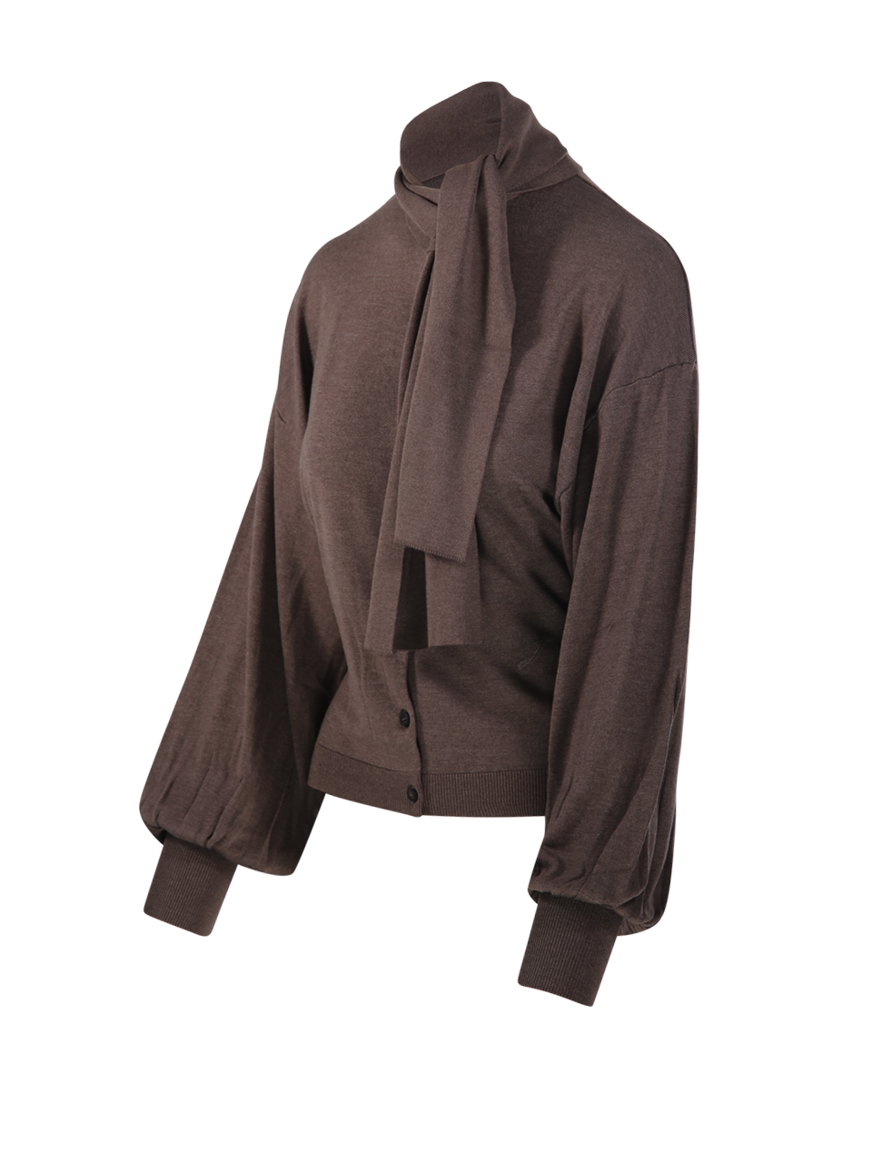 WOMAN JACQUEMUS BROWN SILK LE CARDIGAN LOSANGE