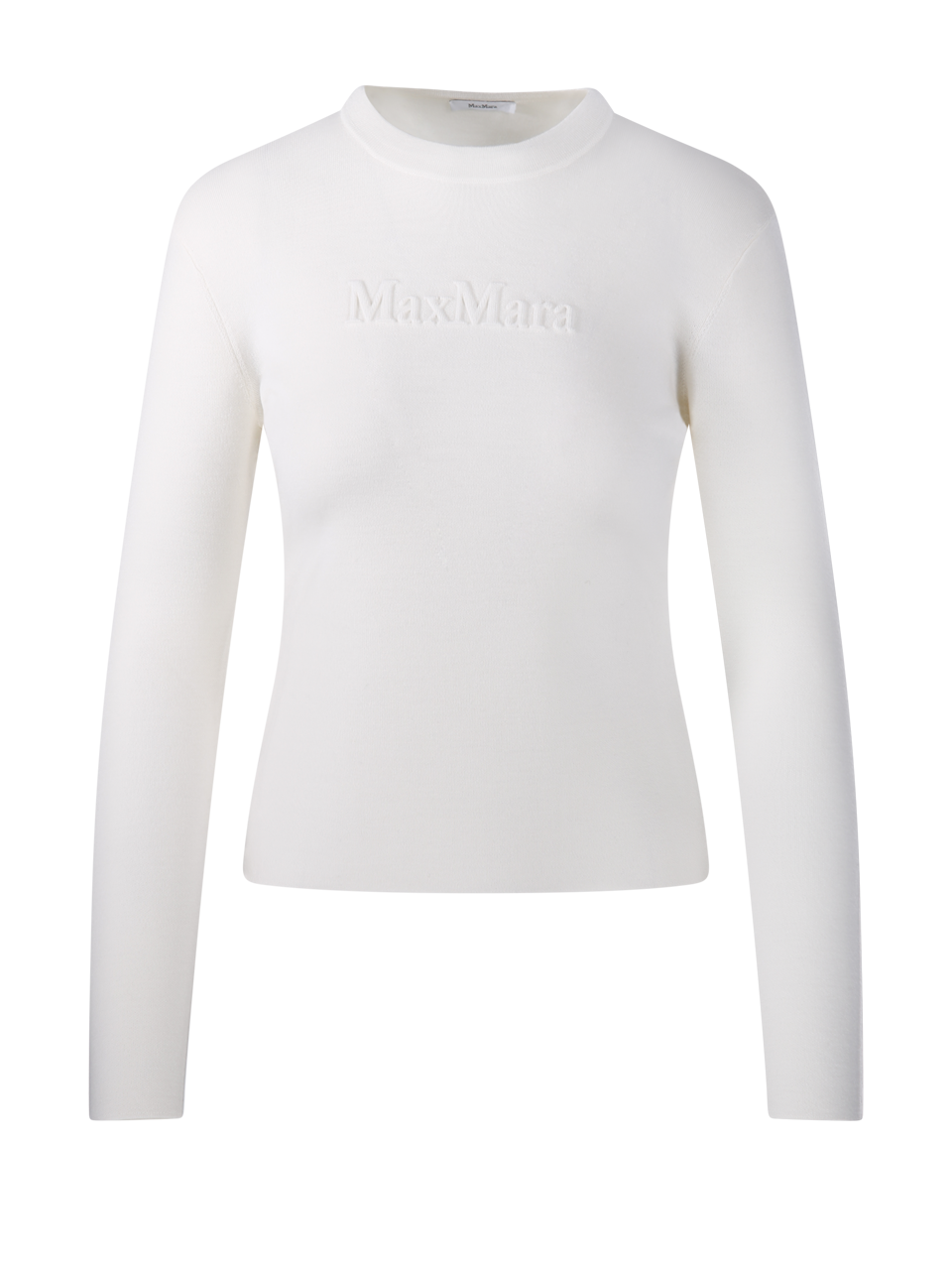 WOMAN MAXMARA WHITE VIRGIN WOOL MANTO SWEATER
