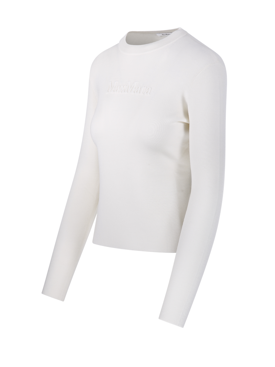 WOMAN MAXMARA WHITE VIRGIN WOOL MANTO SWEATER