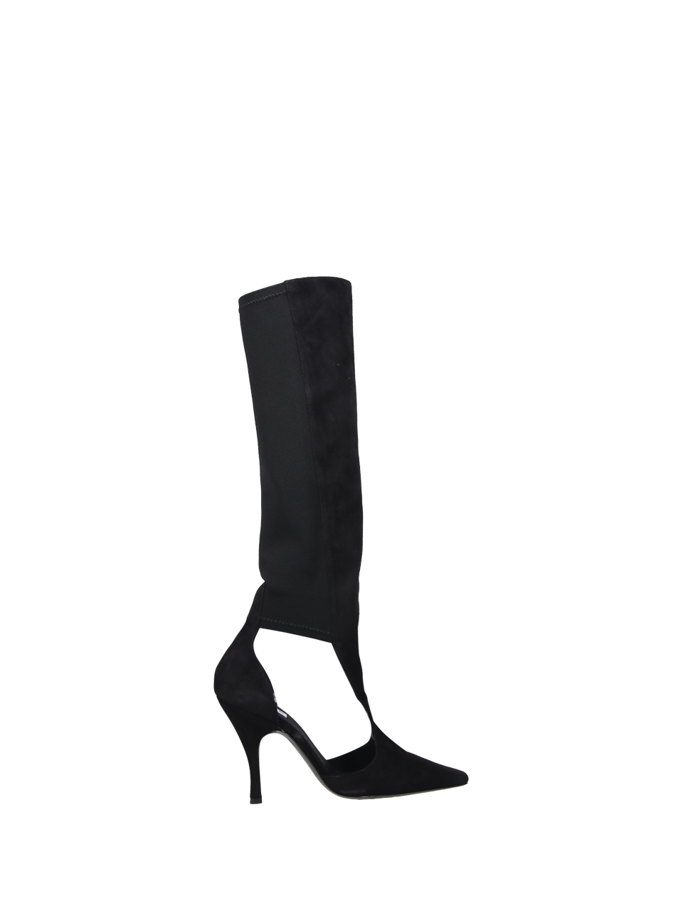 WOMAN ALAIA BLACK LEATHER COURT BOOT 