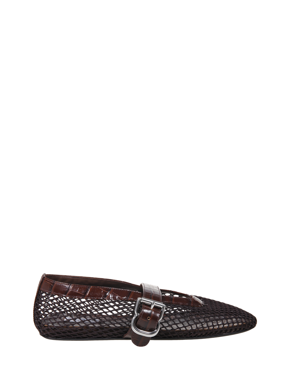 WOMAN ALAIA BROWN POLYAMIDE LA BALLERINE FLAT