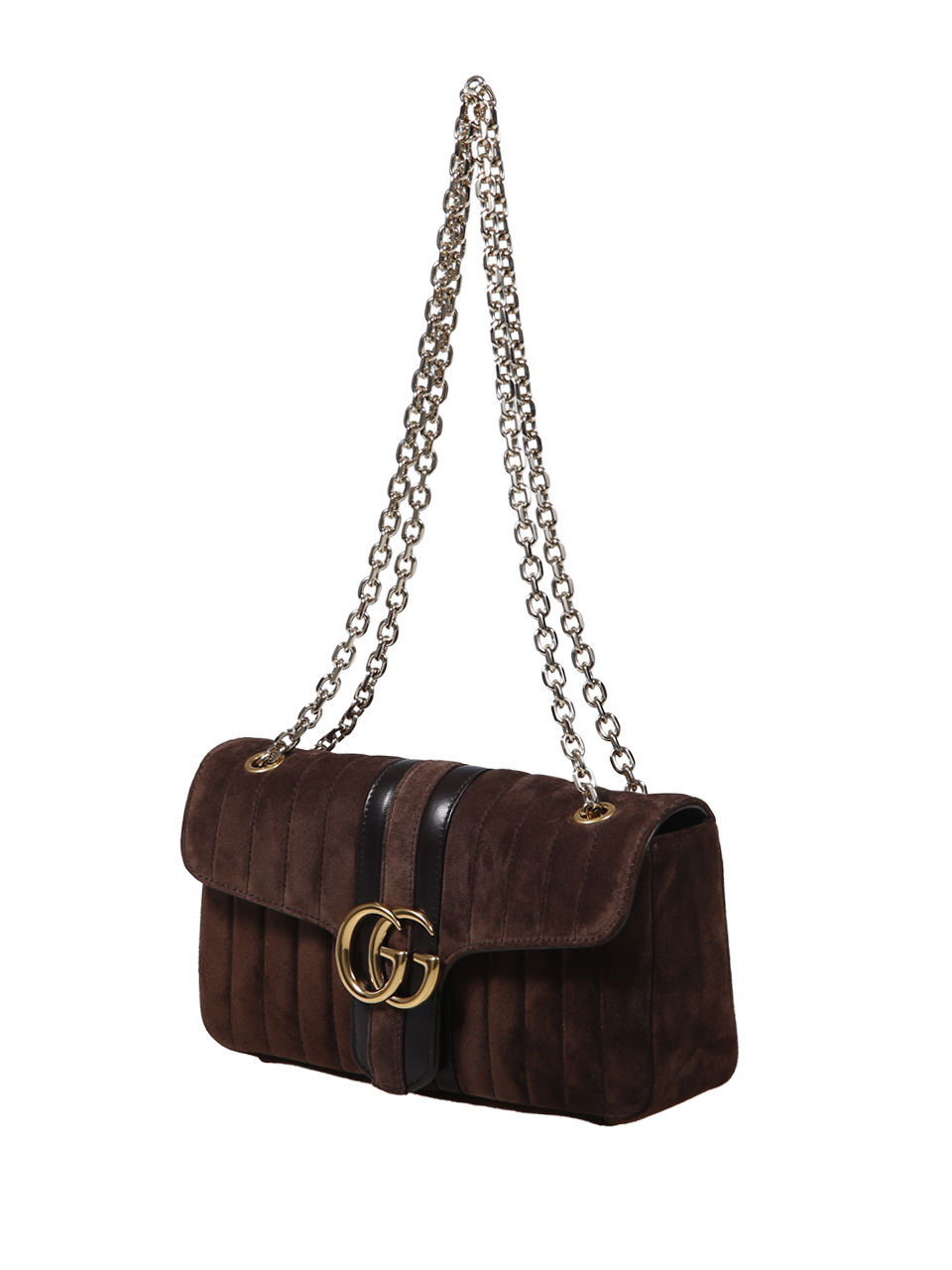 WOMAN GUCCI BROWN LEATHER GG MARMONT SHOULDER BAG