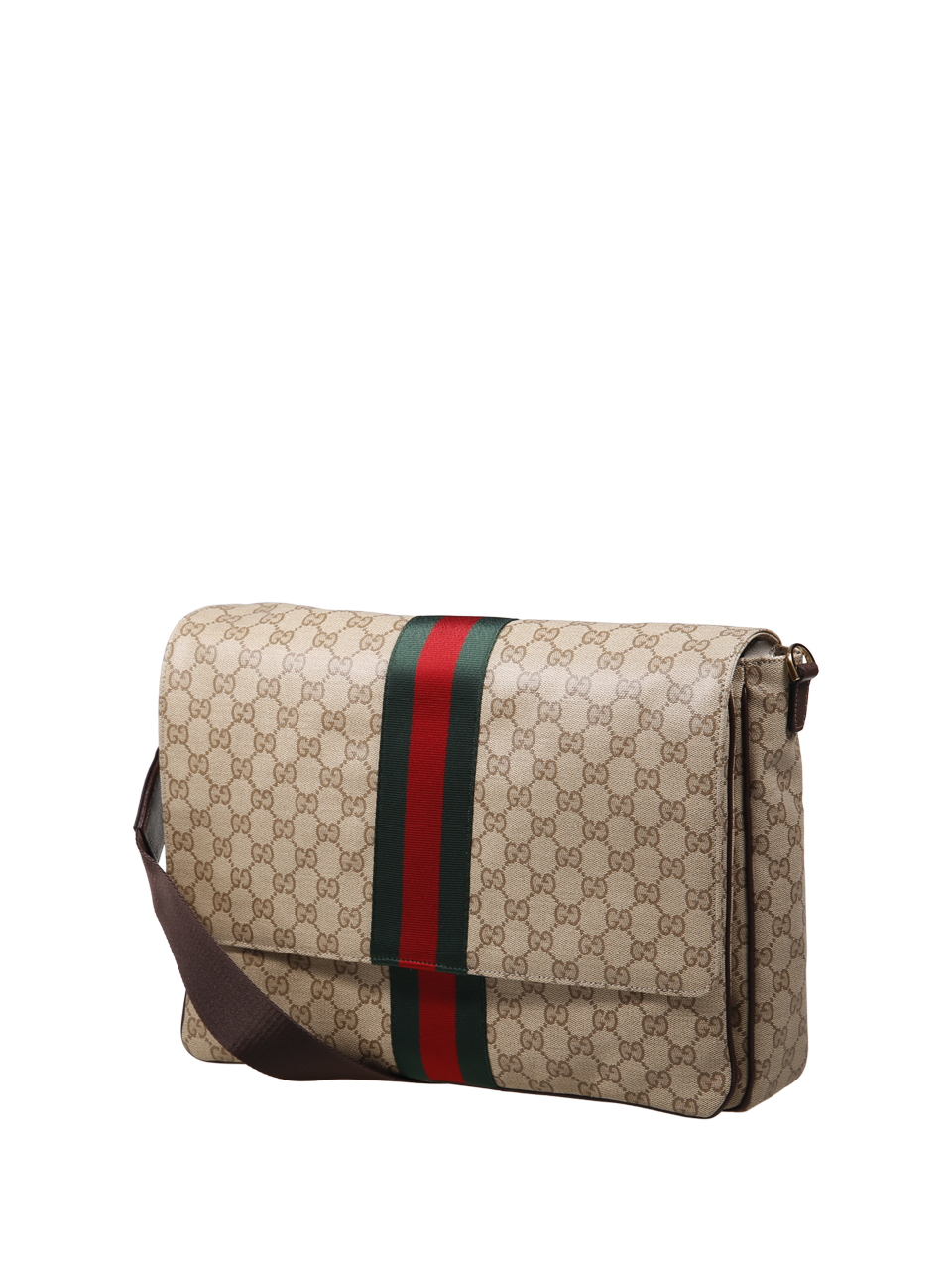 MEN GUCCI BEIGE LEATHER CROSSBODY BAG
