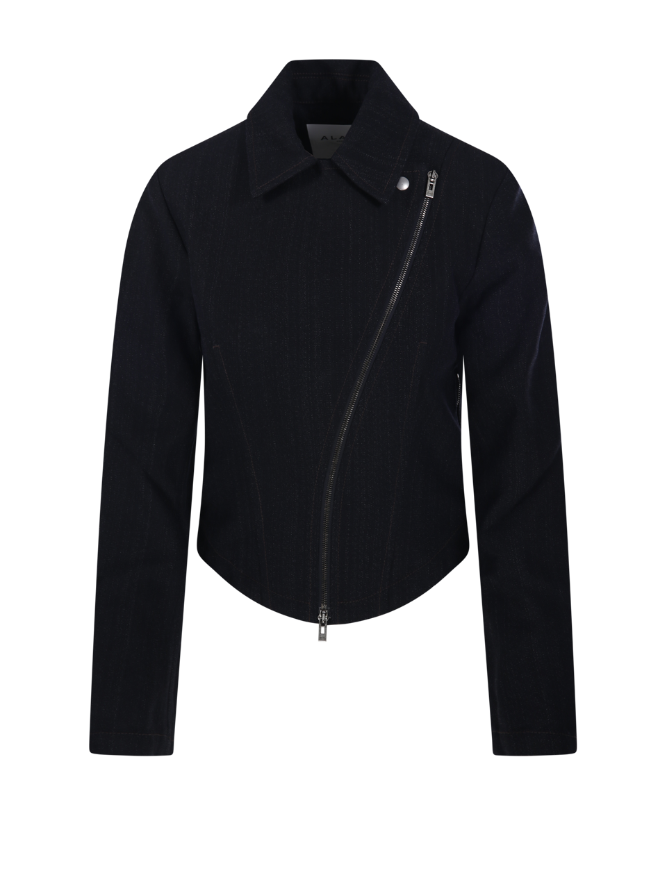 WOMAN ALAIA BLACK WOOL BIKER JACKET