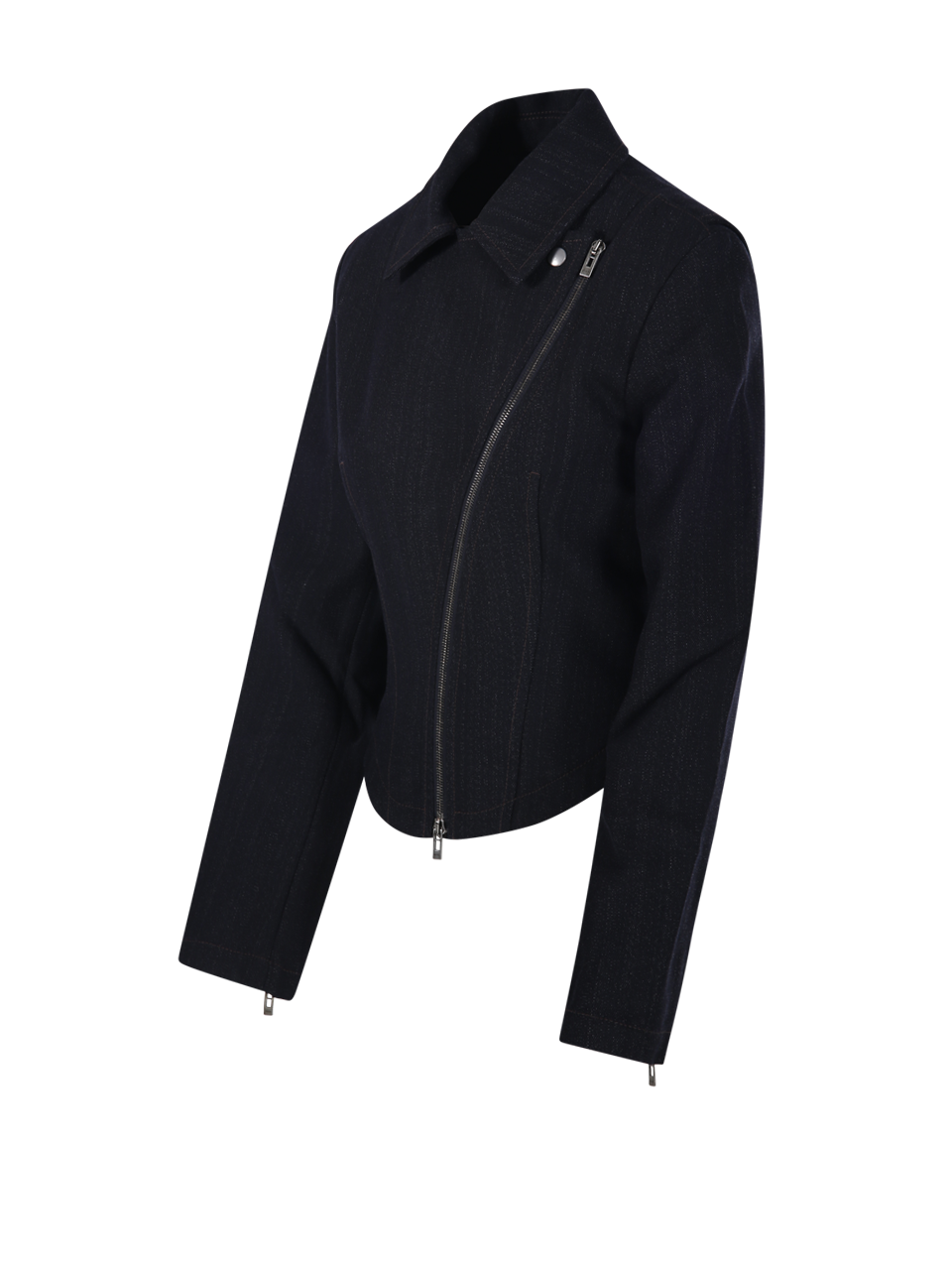 WOMAN ALAIA BLACK WOOL BIKER JACKET