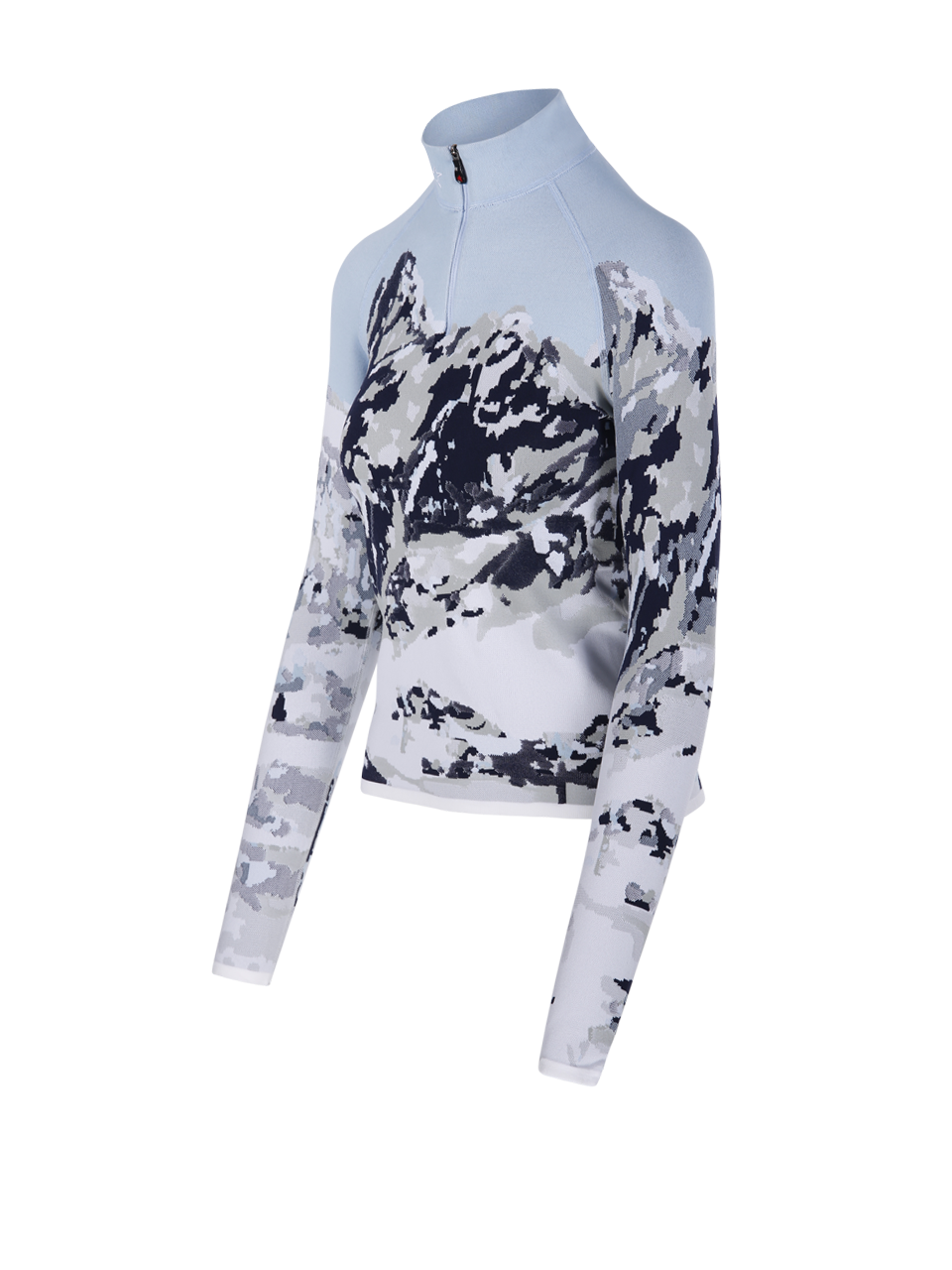 WOMAN PERFECT MOMENT BLUE POLYAMIDE 1/4 ZIP BASELAYER TOP