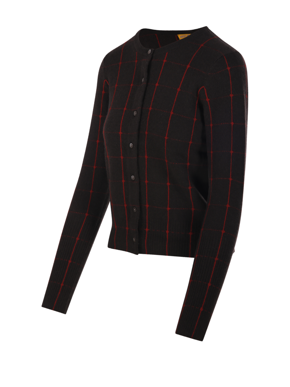 WOMAN GUEST IN RESIDENCE BROWN CASHMERE JANE CHECKER CARDIGAN