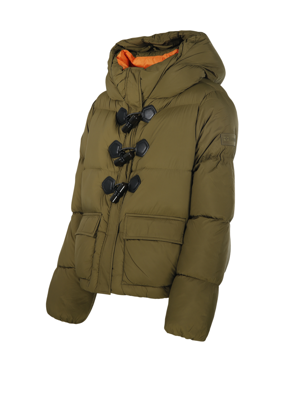WOMAN GANNI GREEN RECYCLED POLYAMIDE FUTURE NYLON QUILT MINI PUFFER
