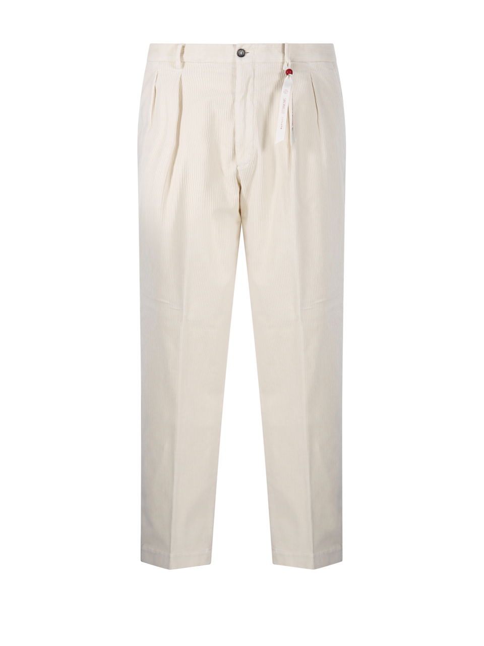 UOMO SANTANIELLO PANTALONI MIRO' IN COTONE BIANCO 