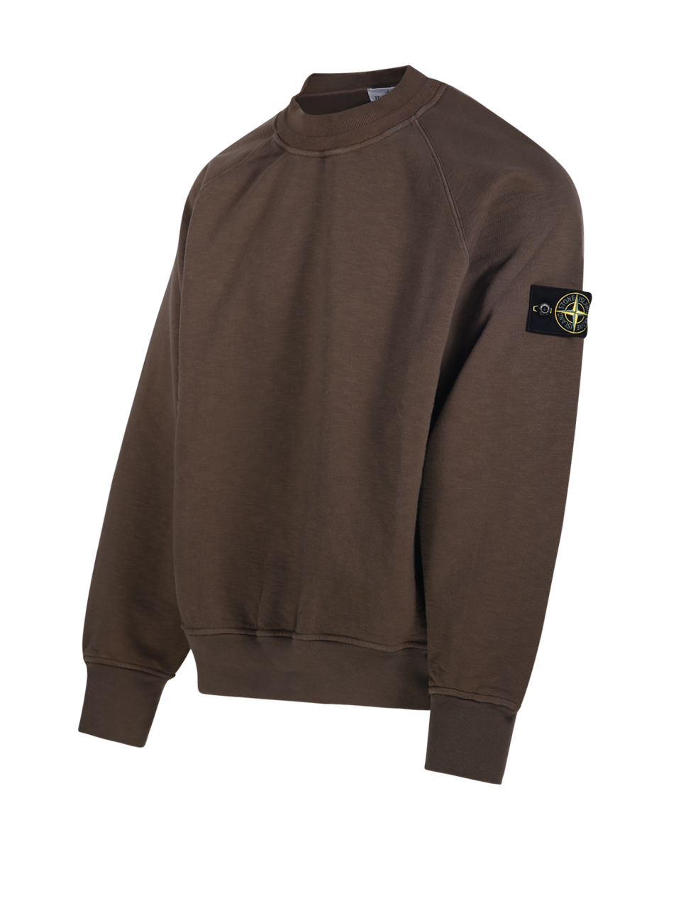 UOMO STONE ISLAND FELPA IN COTONE MARRONE 