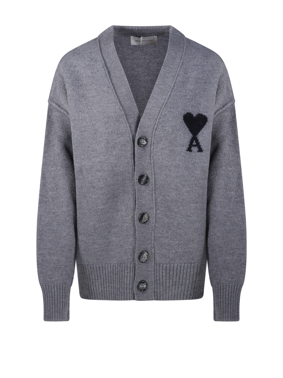 WOMAN AMI GREY ALPACA ADC CARDIGAN V NECK ALPACA