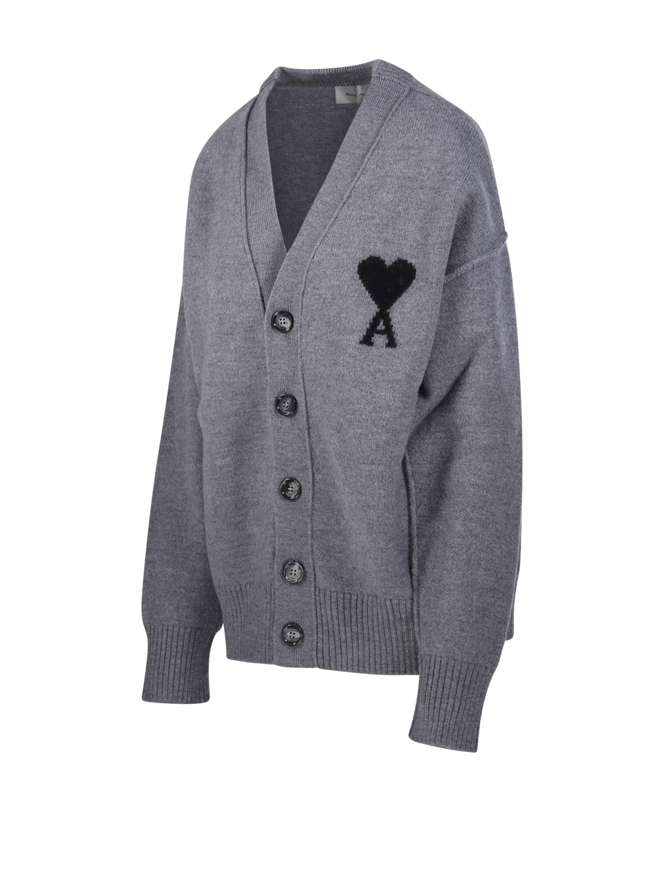 WOMAN AMI GREY ALPACA ADC CARDIGAN V NECK ALPACA