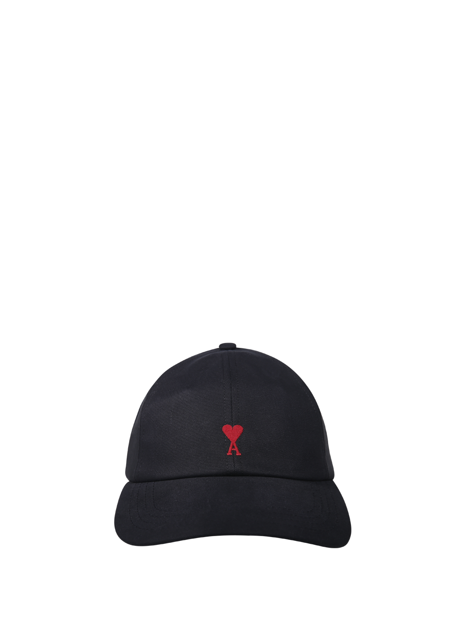 WOMAN AMI BLACK COTTON QUOTA - RED AMI DE COEUR EMBROIDERY CAP