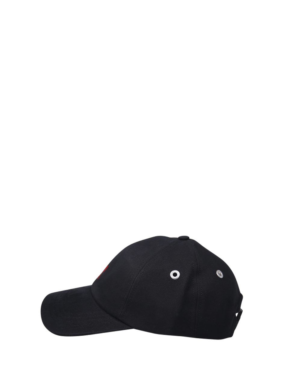 WOMAN AMI BLACK COTTON QUOTA - RED AMI DE COEUR EMBROIDERY CAP