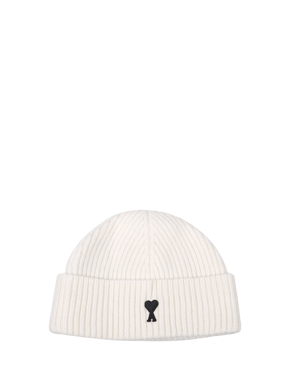 DONNA AMI CAPPELLINO CONTRASTED AMI DE COEUR IN LANA BIANCO 