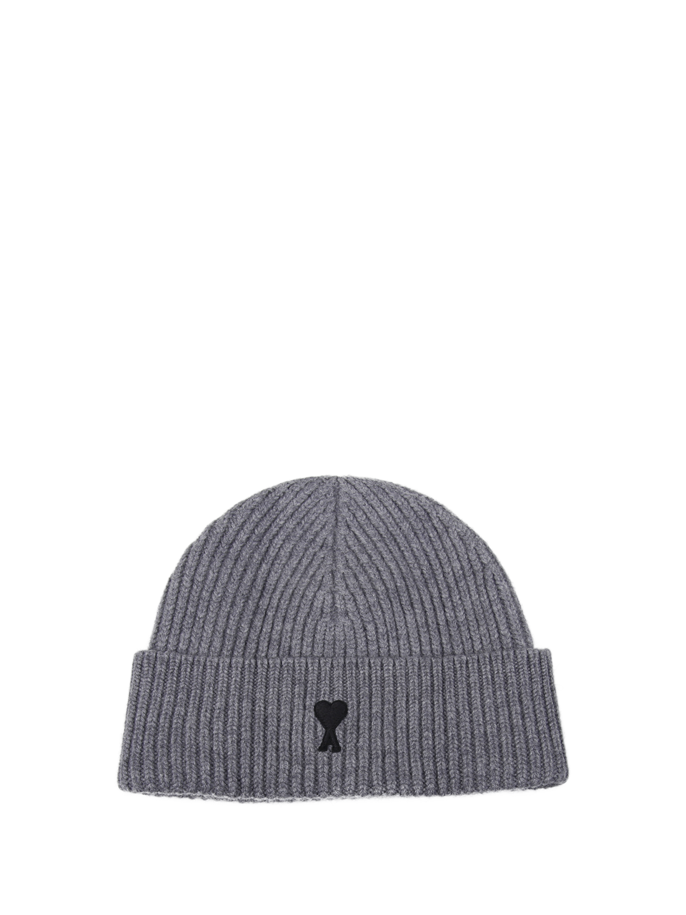 DONNA AMI CAPPELLINO CONTRASTED AMI DE COEUR IN LANA GRIGIO 