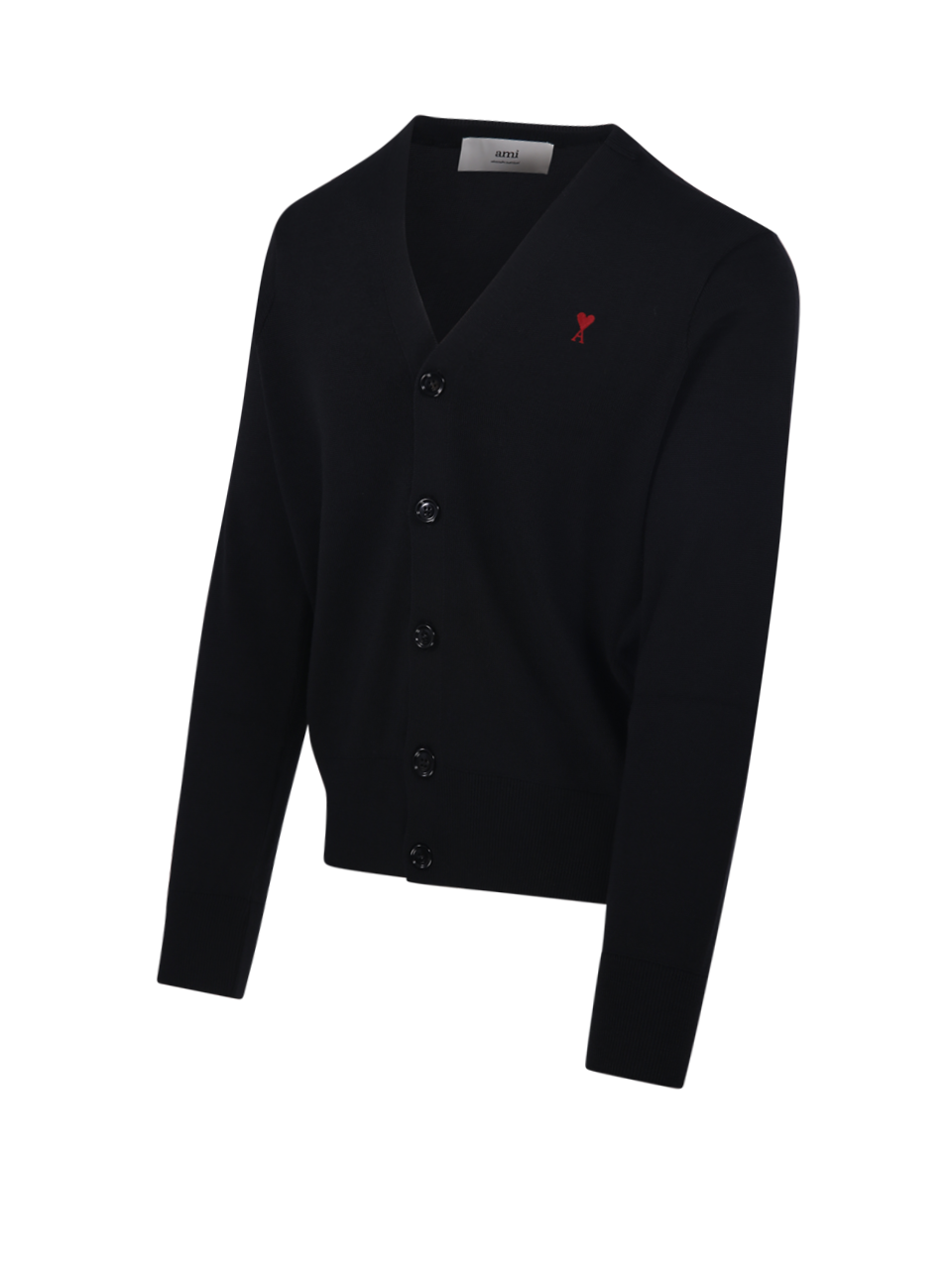 UOMO AMI CARDIGAN RED ADC IN LANA NERA