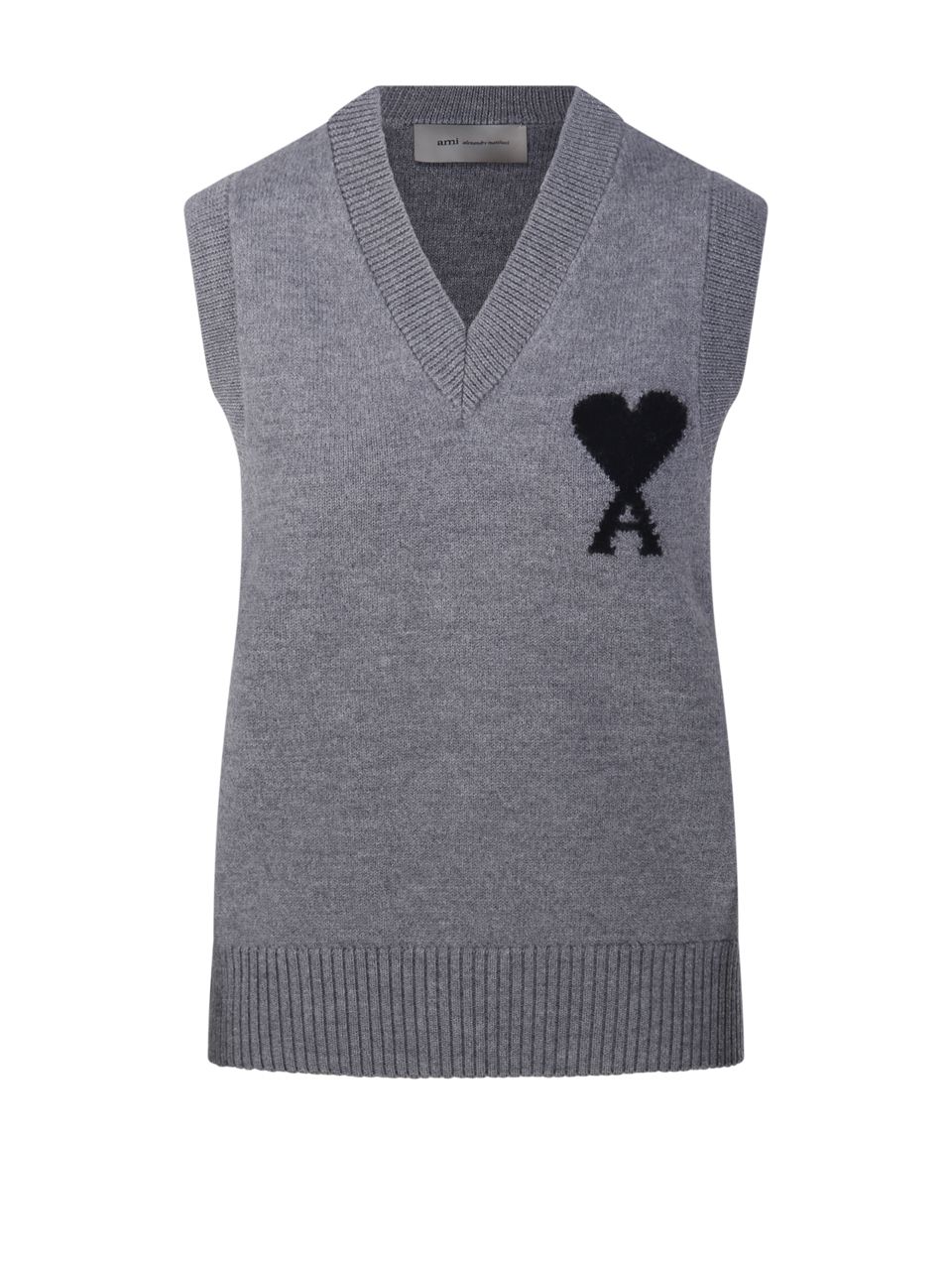 SLEEVELESS SWEATER WITH CONTRASTED AMI DE COEUR