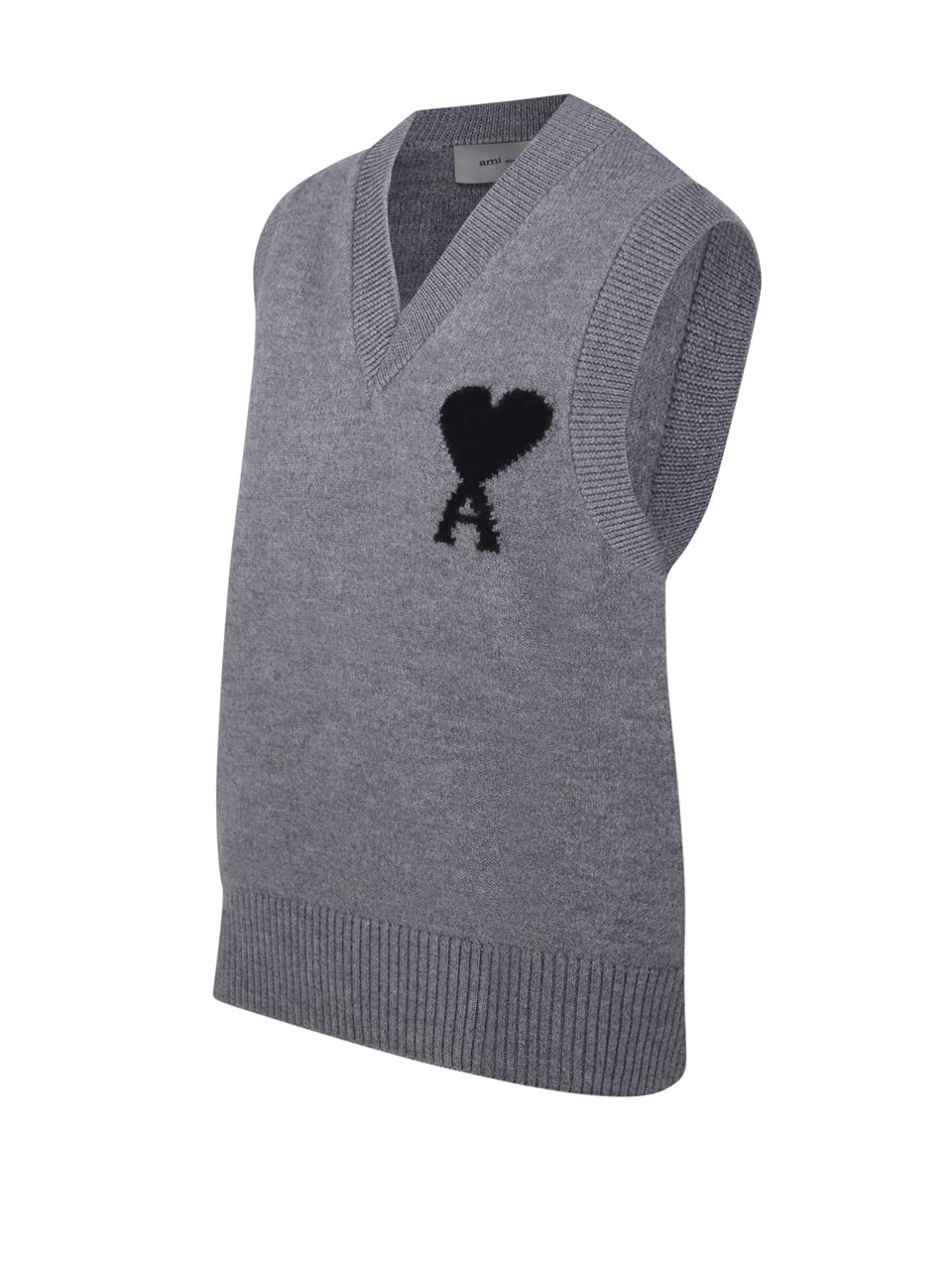 SLEEVELESS SWEATER WITH CONTRASTED AMI DE COEUR
