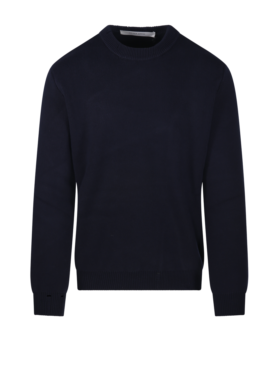 UOMO GOLDEN GOOSE MAGLIONE GIROCOLLO REGOLARE IN COTONE BLU